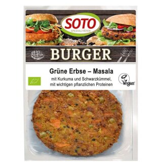 Soto Burger Grüne Erbse Masala - Bio - 160g