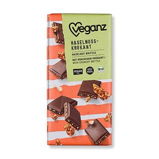 Veganz Schokolade Haselnuss-Krokant - Bio - 80g