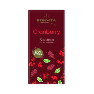 Bonvita Schokolade Cranberry 72% - Bio - 100g